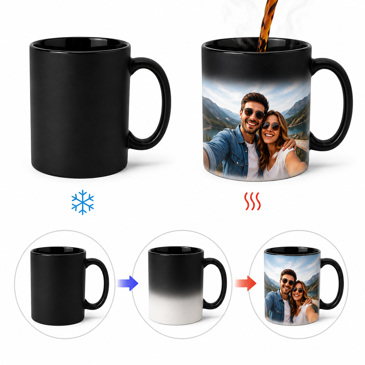 Magický termohrnček | Personalizovaný čierny hrnček 330 ml