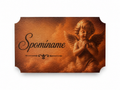 Pamätná tabuľka na veniec s anjelom – Spomíname | 7 × 4,5 cm